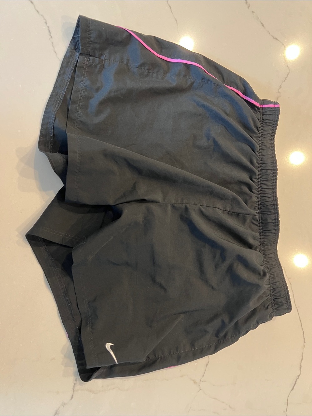 Nike Women’s Black Athletic Shorts with Pink Piping